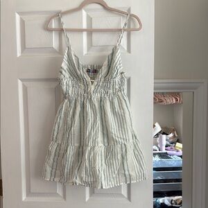 Blue and White Striped Dress